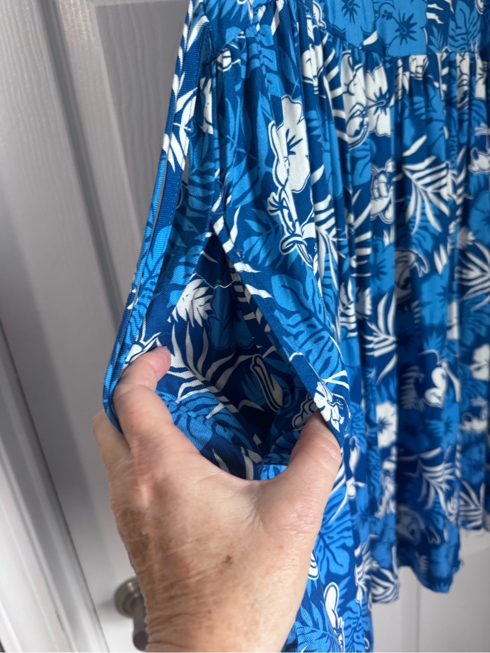 Disney Blue and White Floral Mickey & Donald Dress - Picture 4 of 7